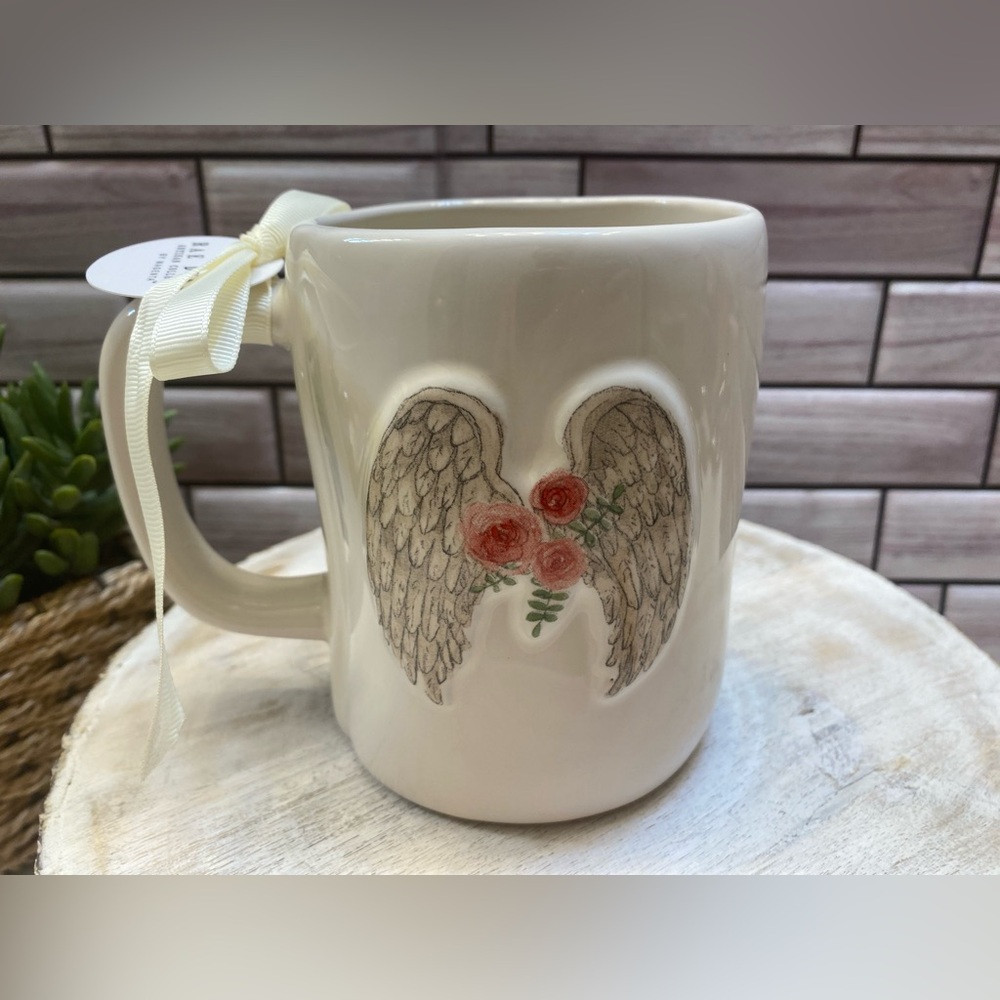 Rae Dunn ❤️Angel Wings STRONG FEARLESS BEAUTIFUL Coffee Mug NWT